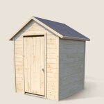 Cabane en bois avec fen�tre et bo�te aux lettres garance beige