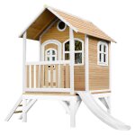 Cabane de jardin avec toboggan blanc