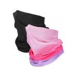 Cache - cou snood polyester noir / rose