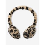 Cache - oreilles fille en sherpa imprim lopard et doubls polaire beige