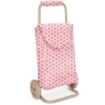 Caddie � roulette pour poup�e fleur rosier bleu, rose, vert