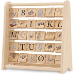 Cadre de cubes en bois ab�c�daire beige, noir