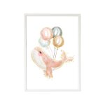 Cadre mural enfant baleine ballon multi coloured