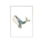 Cadre mural enfant baleine multi coloured