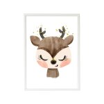 Cadre mural enfant cerf multi coloured