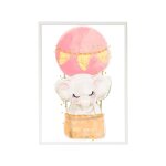 Cadre mural enfant �l�phant ballon multi coloured