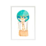 Cadre mural enfant girafe ballon multi coloured