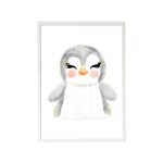 Cadre mural enfant pingouin multi coloured