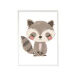 Cadre mural enfant raton laveur multi coloured