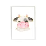Cadre mural enfant vache multi coloured