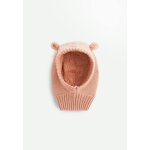 Cagoule bébé en tricot esmée rose Cagoule bébé en tricot esmée rose