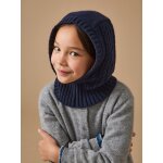 Cagoule torsades fille marine