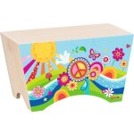 Cajon flower power bleu