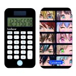 Calculatrice de poche manga avec couvercle de protection, fonctions classiques et volues,  piles et ...