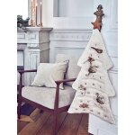 Calendrier de l'avent en gaze de coton blanc moyen imprim rime