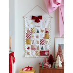 Calendrier de l'avent en tissu feston beige dor�