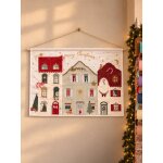 Calendrier de l'avent en tissu rouge