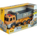 Camion - benne  friction son et lumire 32cm jaune
