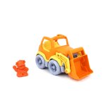 Camion de chantier cologique avec figurine jouet robuste en plastique recycl orange; yellow