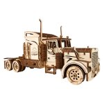 Camion heavy boy vm - 03 maquette m�canique en bois avec remorque � assembler brown