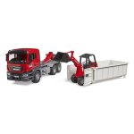 Camion man tgs avec benne amovible et chargeur sch�ffer rouge
