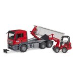 Camion man tgs avec benne amovible et chargeur schäffer rouge Camion man tgs avec benne amovible et chargeur schäffer rouge