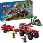 Le camion de pompiers 4x4 et le canot de sauvetage 60412 multicolore