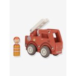 Camion pompier en bois rouge
