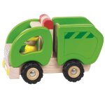 Camion poubelle en bois vert