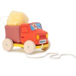 Camion toupie � tirer rouge, jaune
