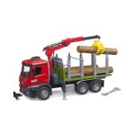 Camion de transport de bois mb arocs avec grue de chargement, grappin et 3 troncs d'arbre multicolore ...