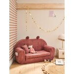 Canap� chauffeuse ours velours rose