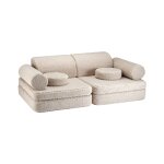 Canap� de jeu modulable enfant - settee convertible en teddy biscuit
