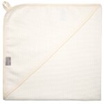 Cape de bain b�b� en coton nid d'abeille �cru