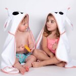 Cape de bain en coton bio alaska blanc
