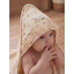 Cape de bain et gant en coton �cru