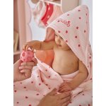 Cape de bain + gant de toilette mon coeur rose imprim�