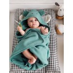 Cape de bain gaze de coton et gant de toilette bio * vert