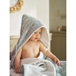 Cape de bain gaze de coton personnalisable + gant de toilette dans les bois vert sauge