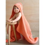Cape de bain / serviette à capuche bébé et enfant, avec coton recyclé pêche Cape de bain / serviette à capuche bébé et enfant, avec coton recyclé pêche