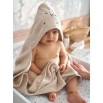 Cape de bain / serviette à capuche bébé et enfant, avec coton recyclé sable Cape de bain / serviette à capuche bébé et enfant, avec coton recyclé sable
