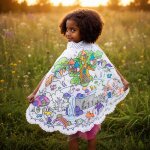 Cape � colorier r�versible princesse turquoise