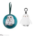 Capsule de no�l avec boule de no�l et porte - cl�s peluche hedwige - harry potter bleu