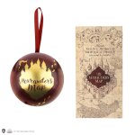 Capsule de no�l avec boule de no�l et puzzle carte du maraudeur - harry potter marron