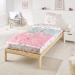 Caradou parure de lit couette enfant licorne rose