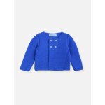 Cardigan bébé 4 boutons coton bio bleu campanule Cardigan bébé 4 boutons coton bio bleu campanule