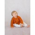 Cardigan b�b� 4 boutons coton bio citrouille (marsala)