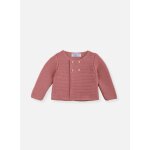 Cardigan bébé 4 boutons coton bio rose petunia Cardigan bébé 4 boutons coton bio rose petunia