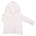 Cardigan b�b� � capuche en coton bio gots �cru