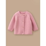 Cardigan b�b� en coton biologique rose fonce